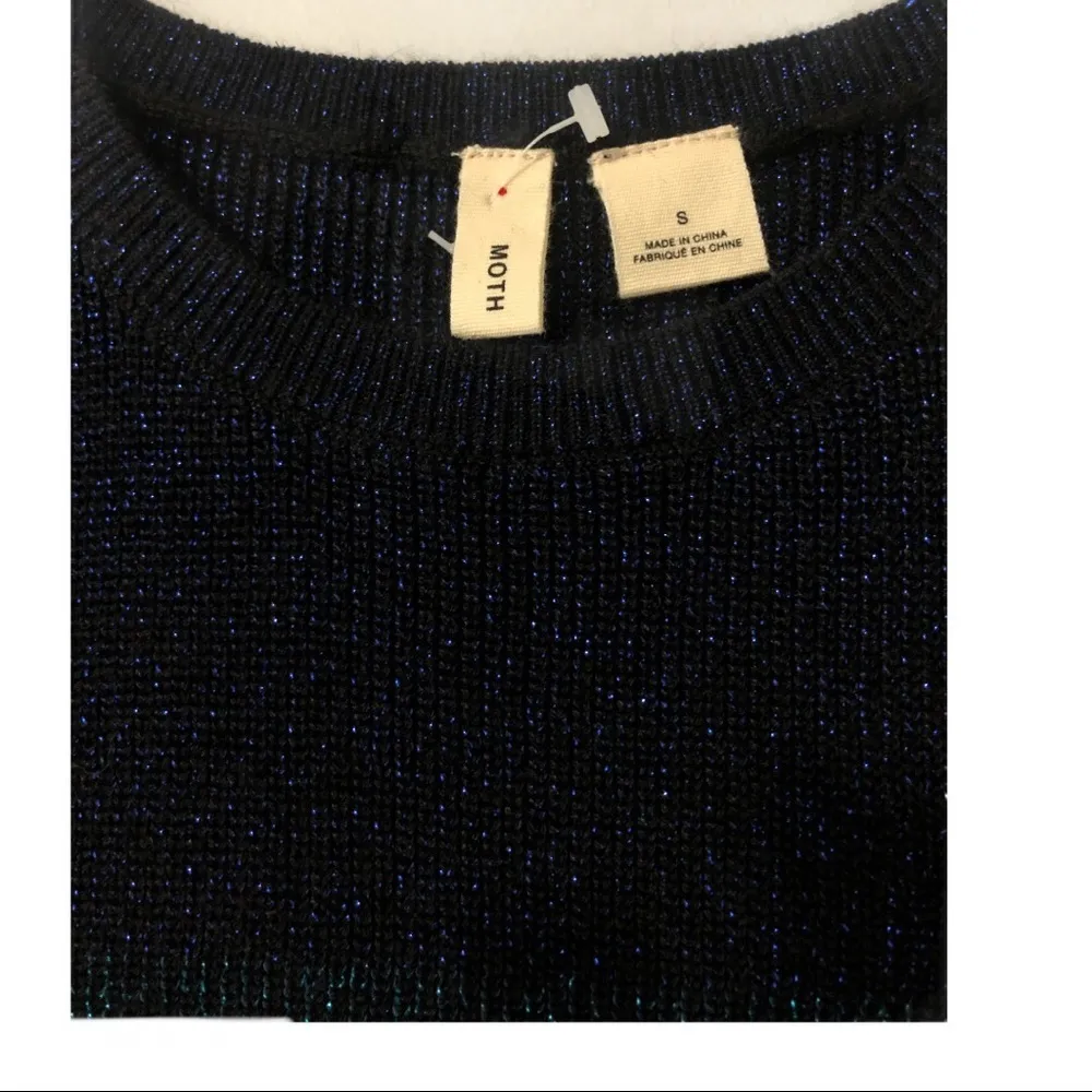 Anthro MOTH Women's Multicolor Striped Glitter Knit Tank Top Small Pink - Image 4