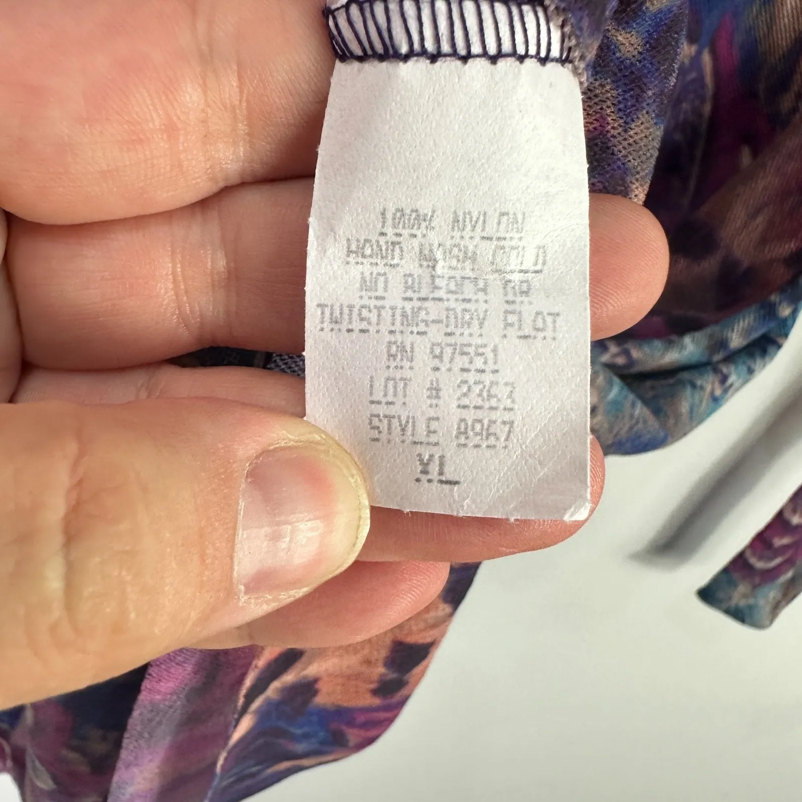 Johnny HeaVen Top XL Purple Blue‎ Abstract Tie Sleeve Witchy Boho Whimsigoth Y2K - Image 4