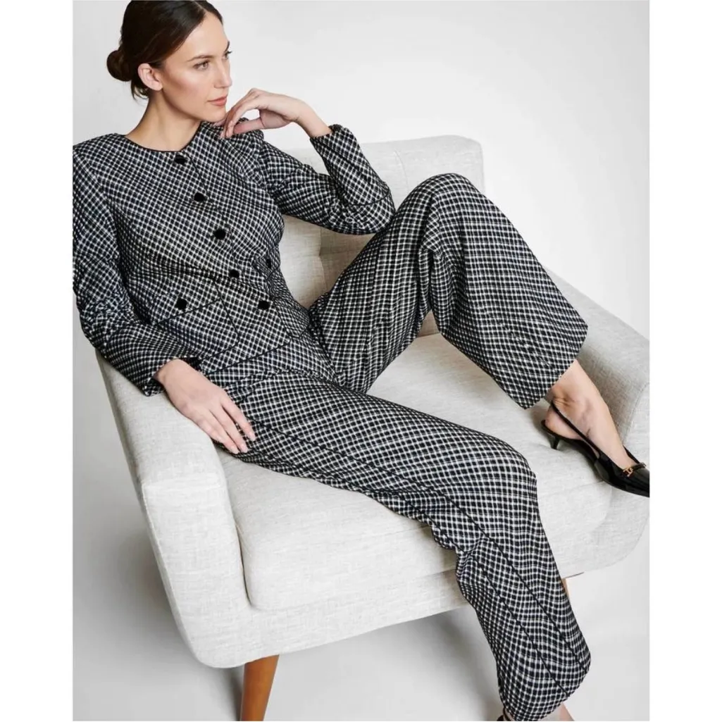 NEW SPANX Ponte Lady Blazer Jacket Size Small classic black plaid gingham NWT - Image 2