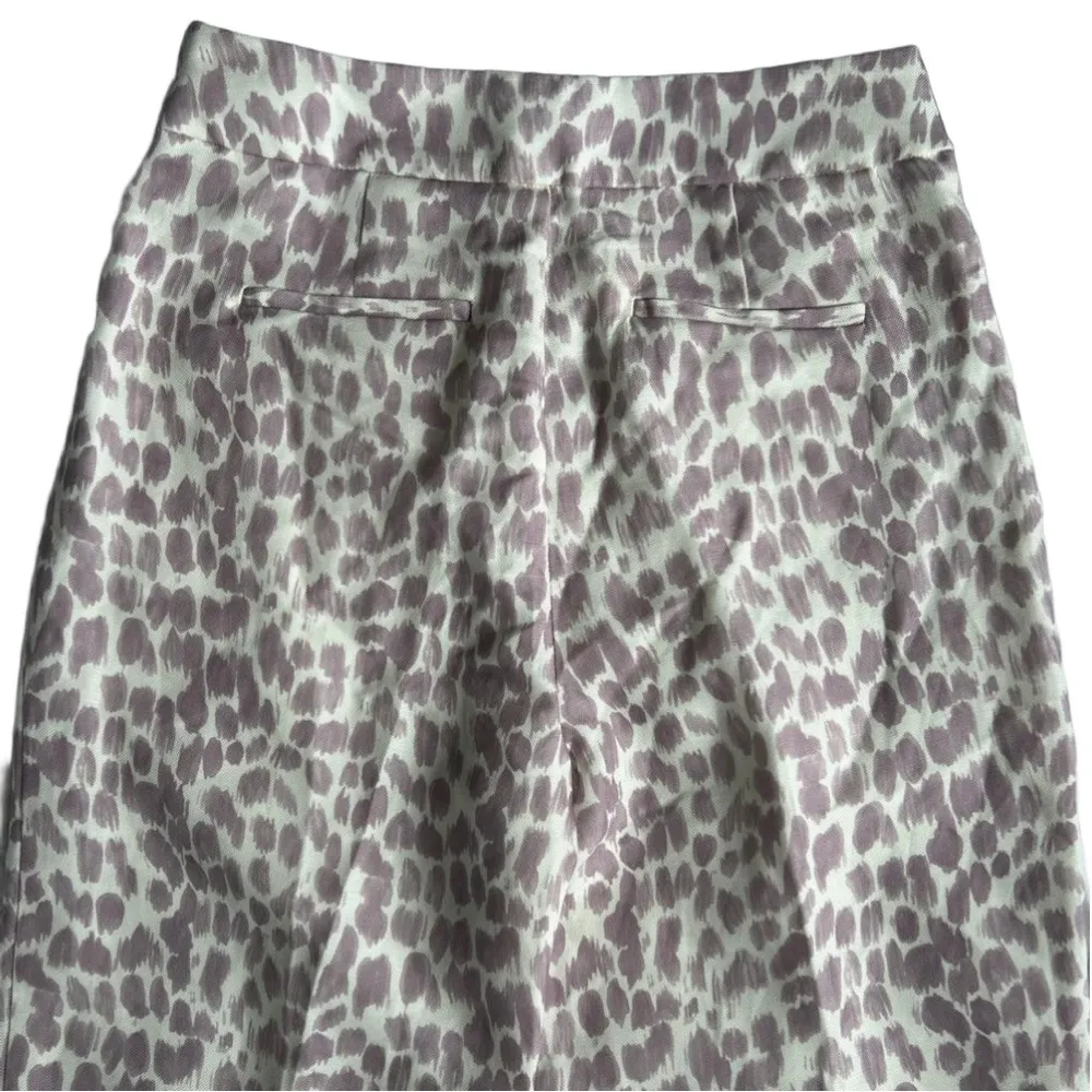 J. Crew NWT Lilac Giraffe pleaded linen blend wide leg trousers size 2 Tall - Image 9