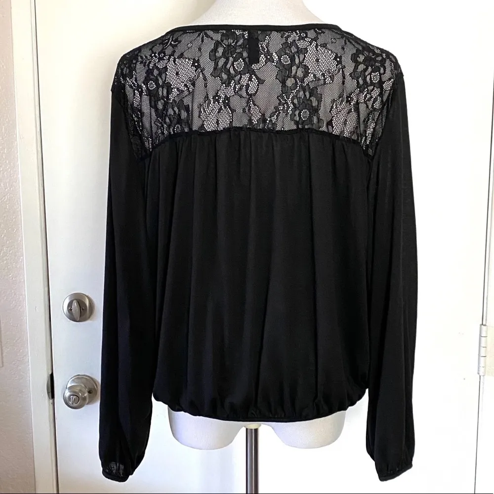 Black Divided Lace Top - Image 2