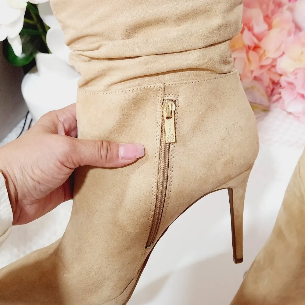 JESSICA Simpson Lejos Almond Ankle Scrunched Top Stilletto Zip Up Bootie Sz 11 - Image 8