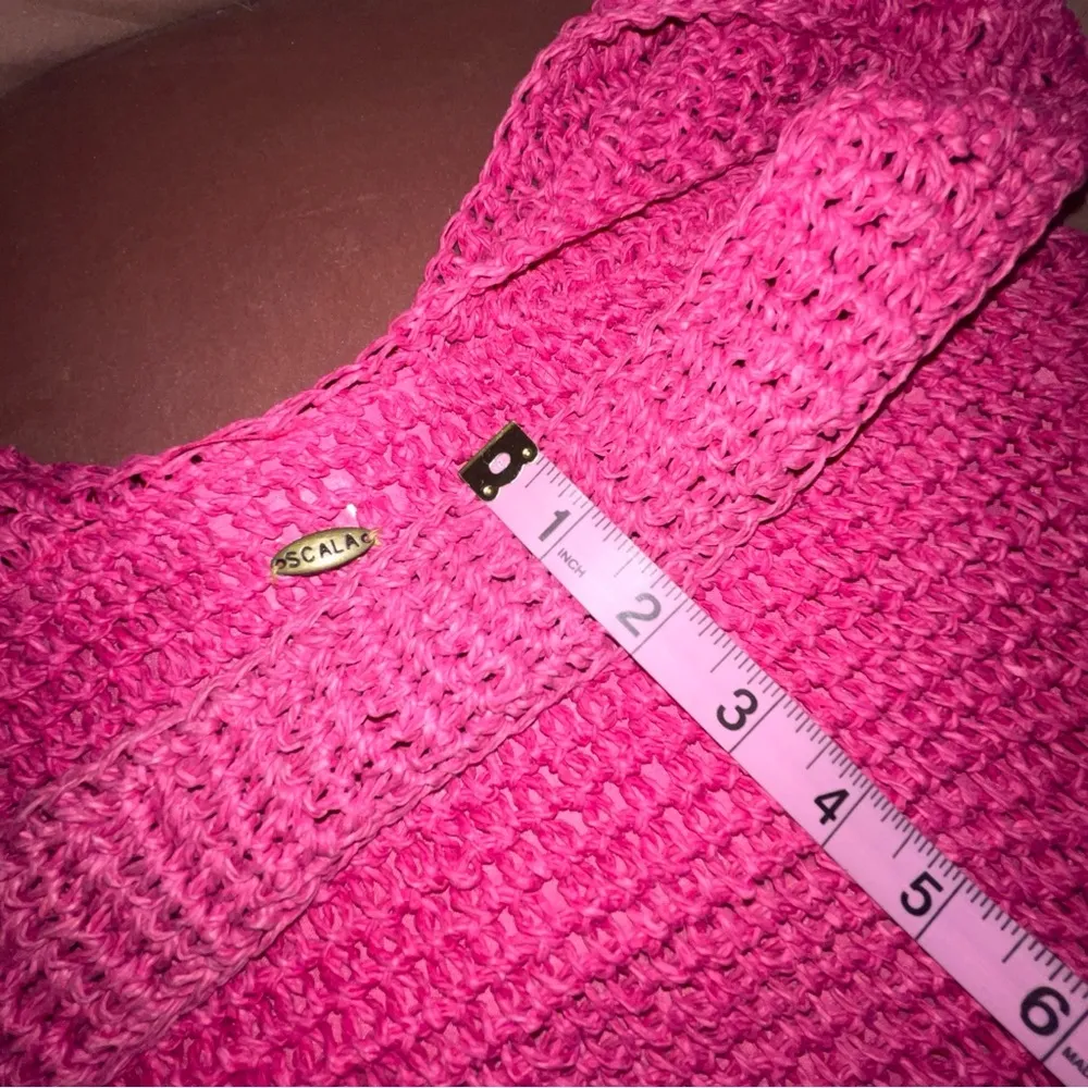 SCALA Woven Pink Vintage Seagrass Straw Purse Fun Beach Festival bag - Image 12