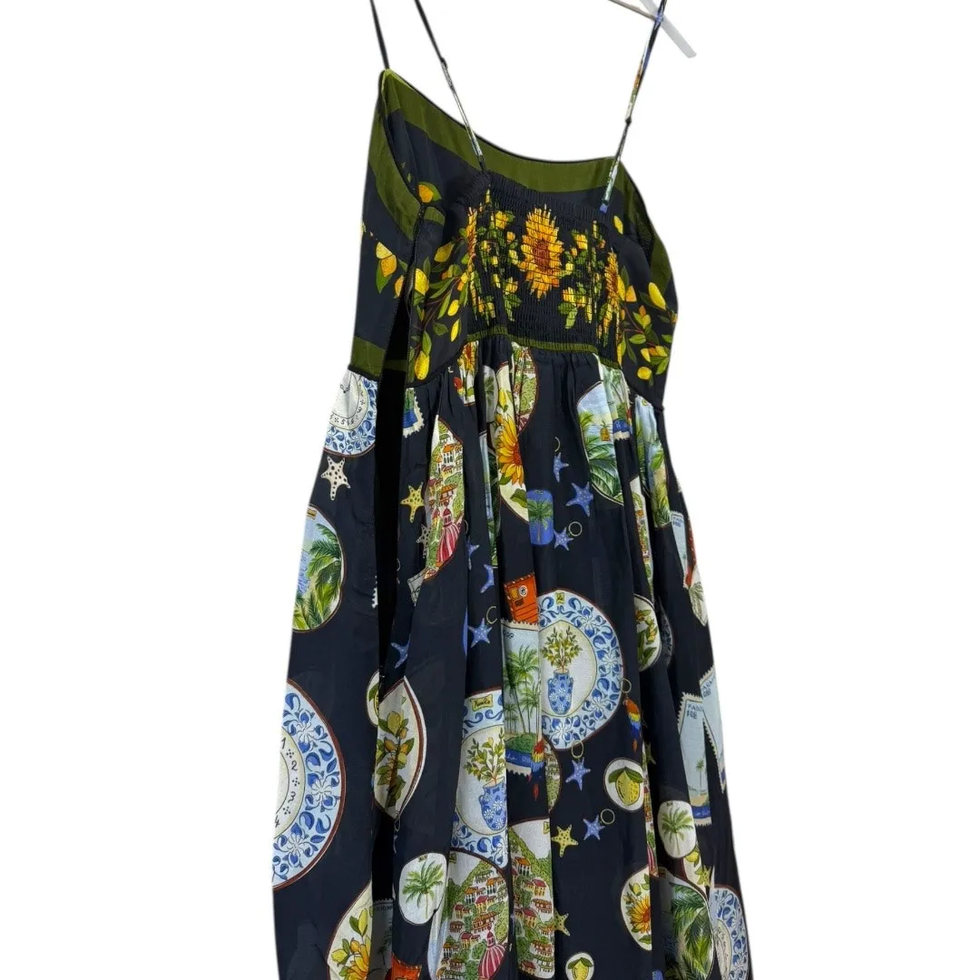 NWT Farm Rio Trip Souvenir Black Maxi Dress Sunflower Print Size XS - Image 9