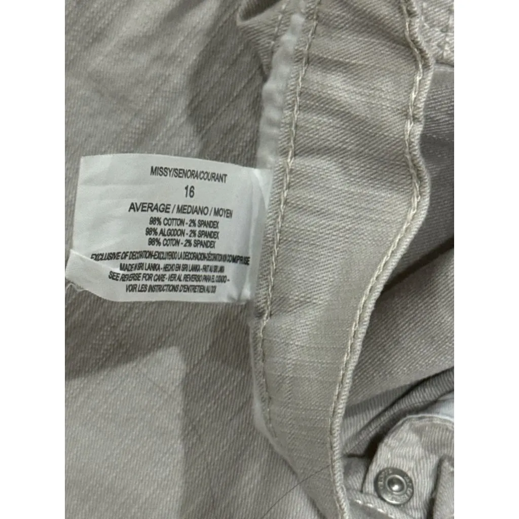 Gloria Vanderbilt Amanda Size 16 Womens Beige Rhinestone Pocket Stretch Jeans - Image 9