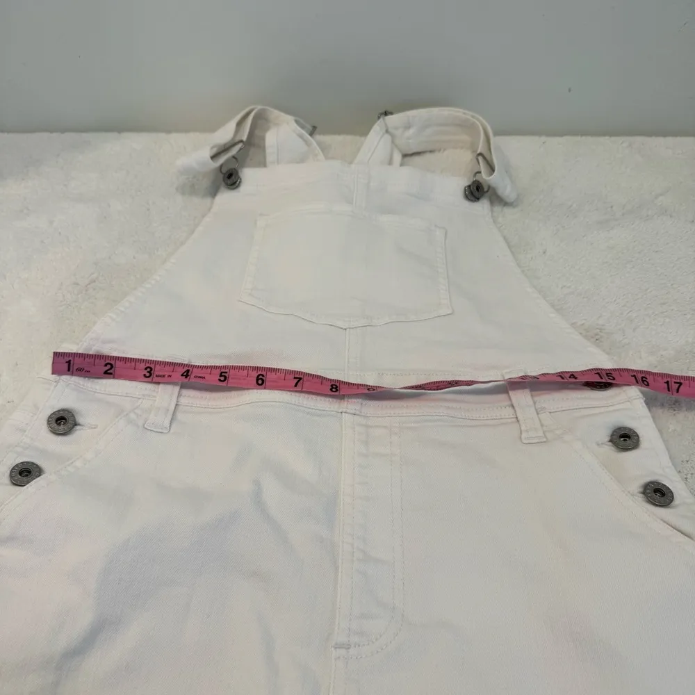 AG Adriano Goldschmied  Jeans White Denim Kaitlin Mini Skirt Overalls Denim M - Image 7