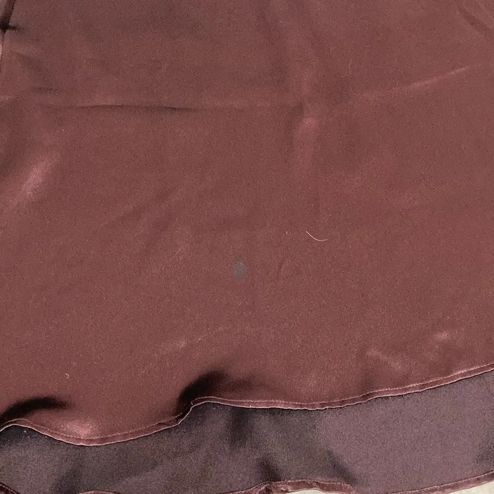 Burgundy Satin High Low Midi Skirt - Image 12