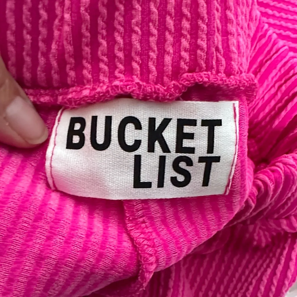 Hot Pink Ribbed Cargo Pants - Image 9