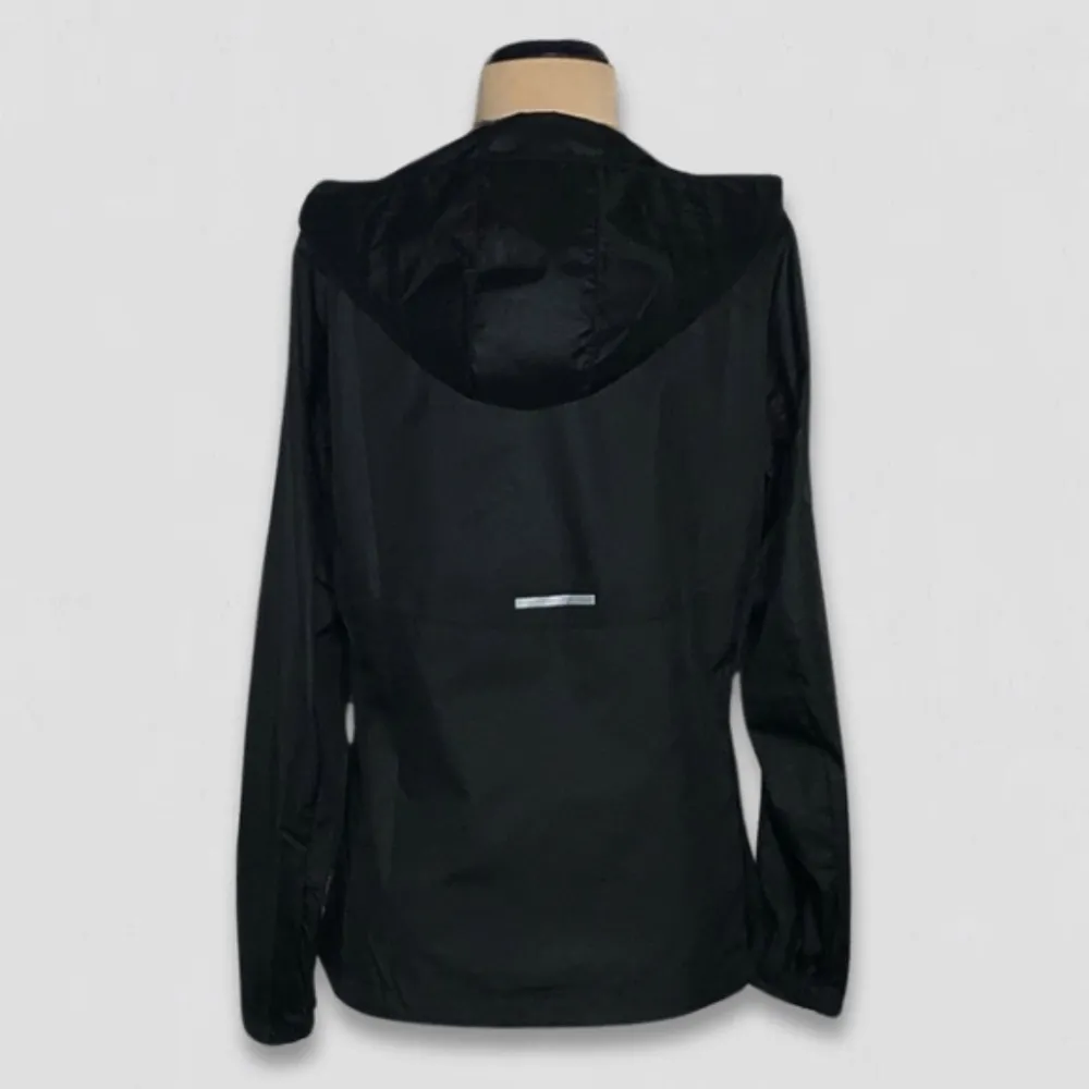 Adidas Black Windbreaker Jacket Hooded Zip Pockets Size Small - Image 2