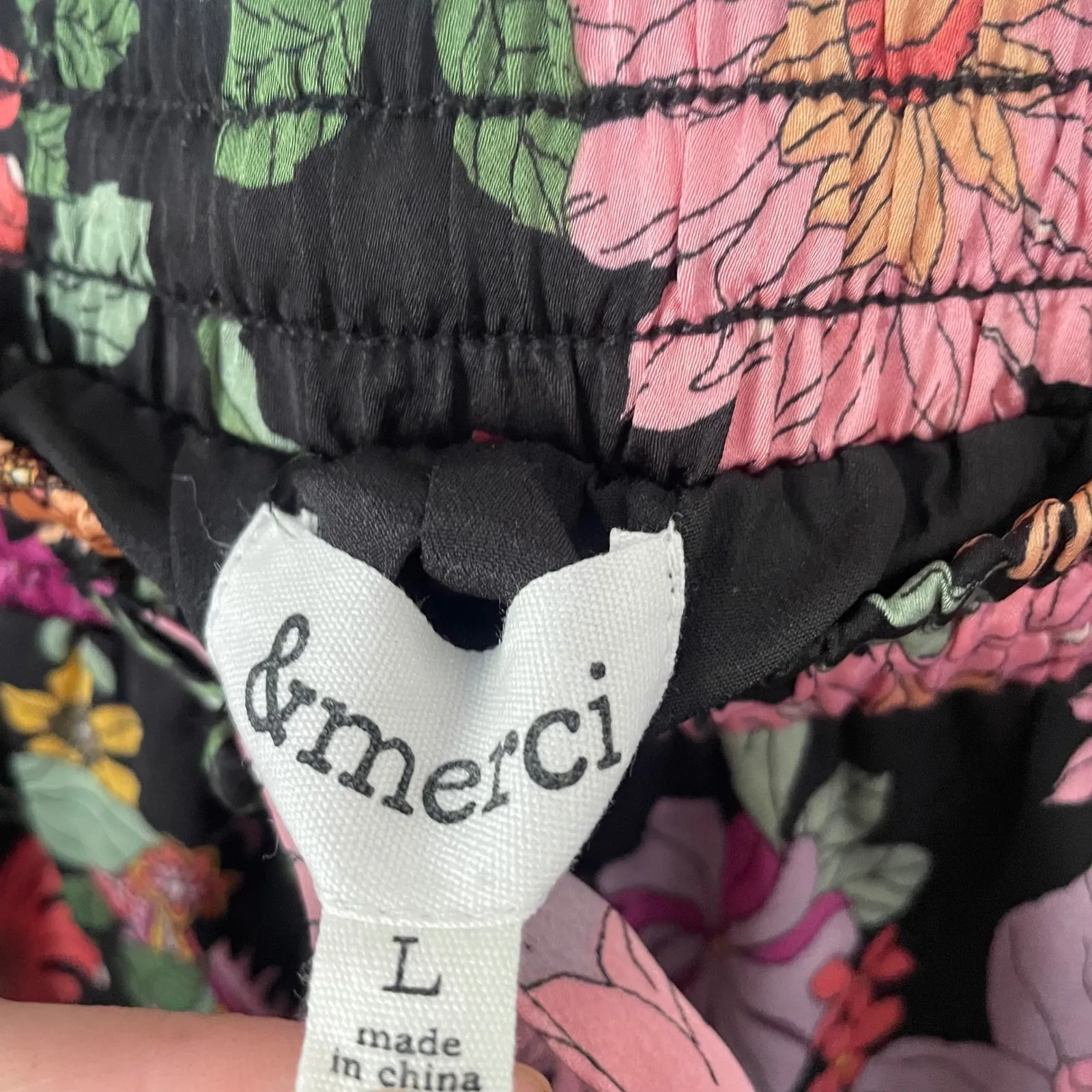 Boutique &Merci Floral Satin Wide Leg Retro 70s Pants - Image 3