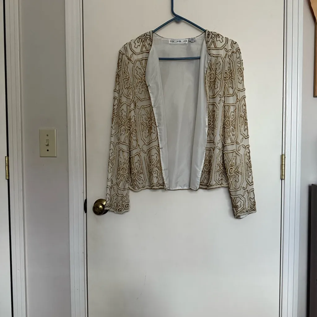 Scala Gold Beaded Women's Jacket - Image 2