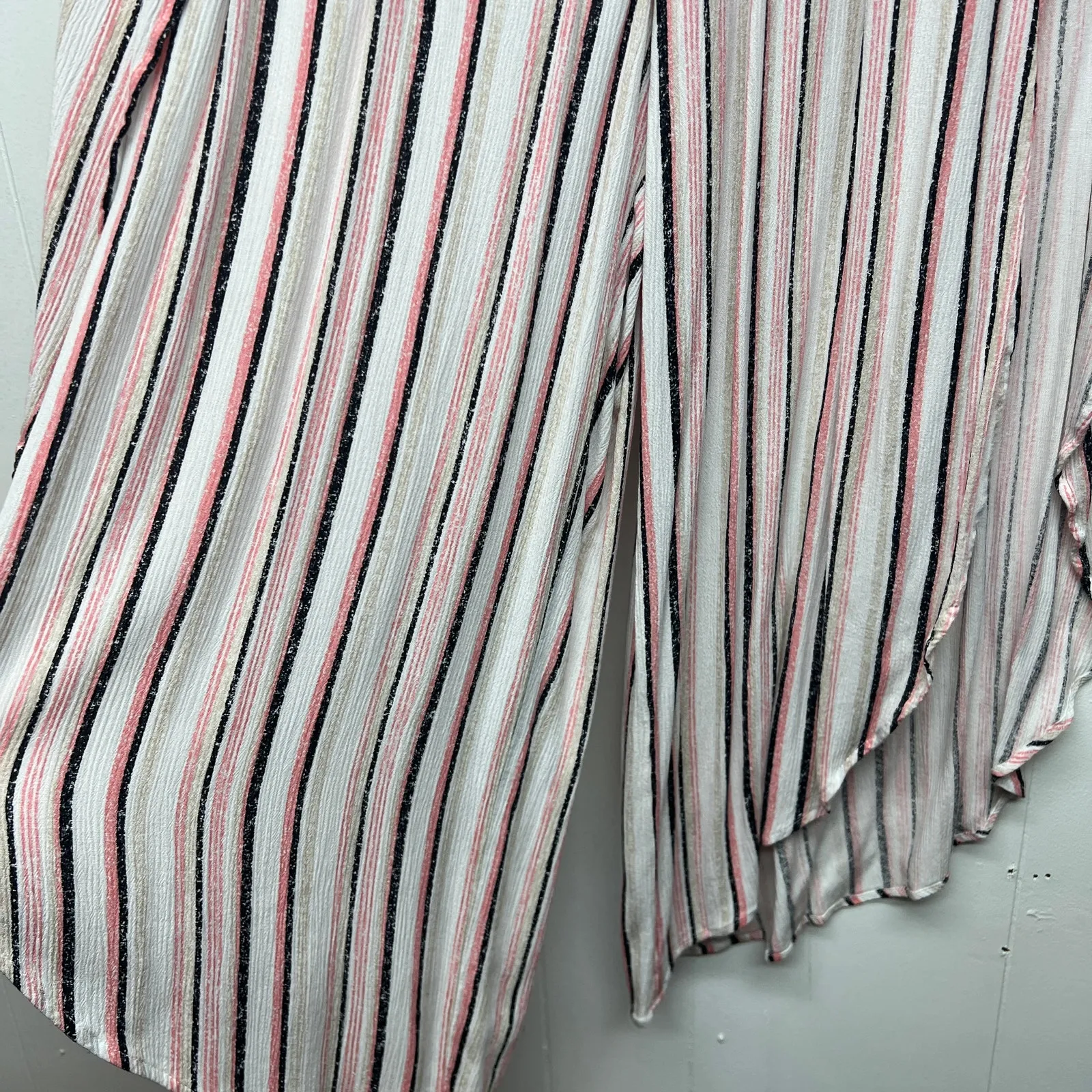 By & By Pants Womens Large Pull On Side Slits Boho Chic Beachy Coquette Festival Pink - Image 7