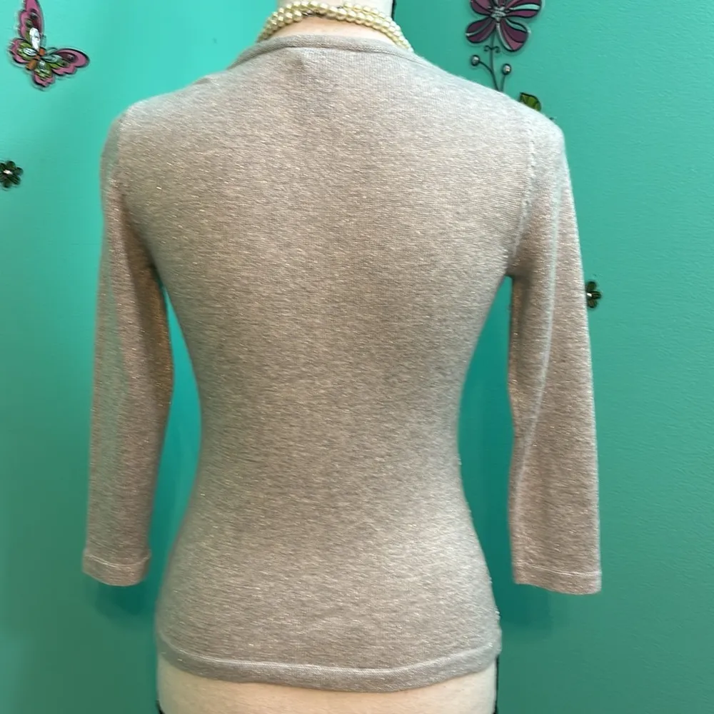 Ann Taylor  beaded 3/4 sleeve Cardigan - Image 5