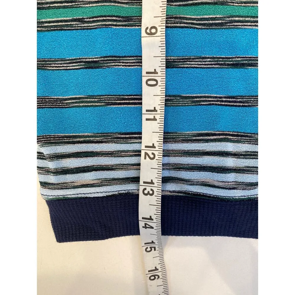 FP Movement Mountain Mama Striped Layering Stretchy Crop Top NWOT Sz XS Navy - Image 13