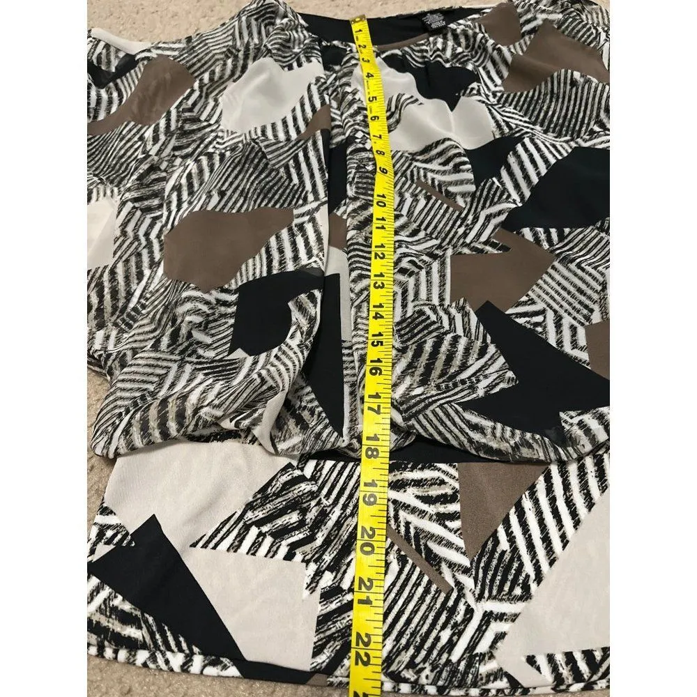 Vtg 90s womens geometric zebra print top S avante garde grunge steampunk new - Image 6