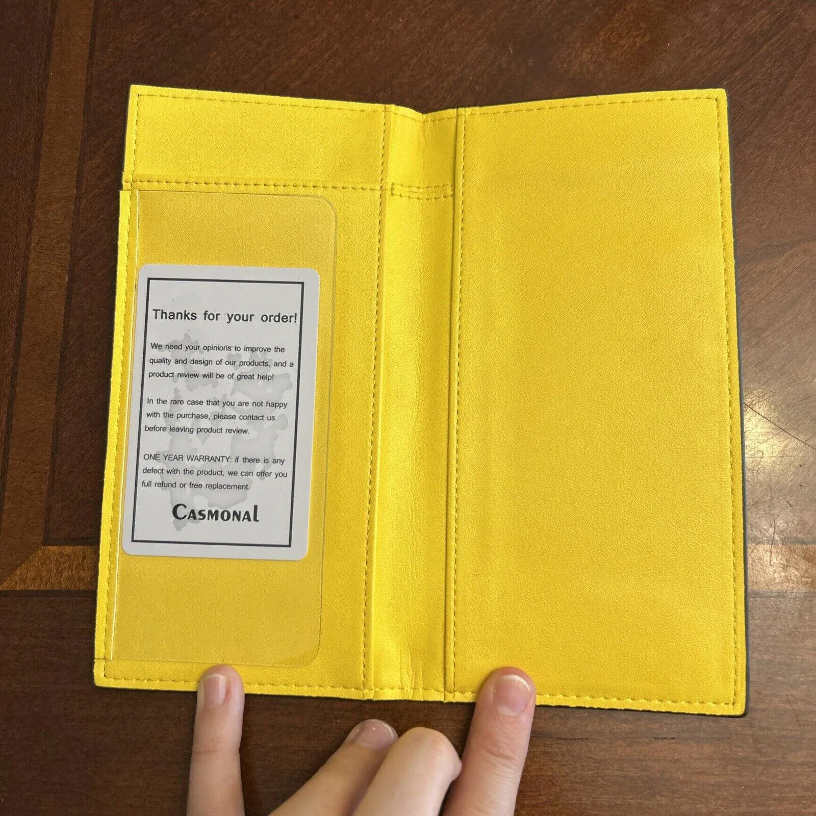 Checkbook Cover Yellow - Image 2