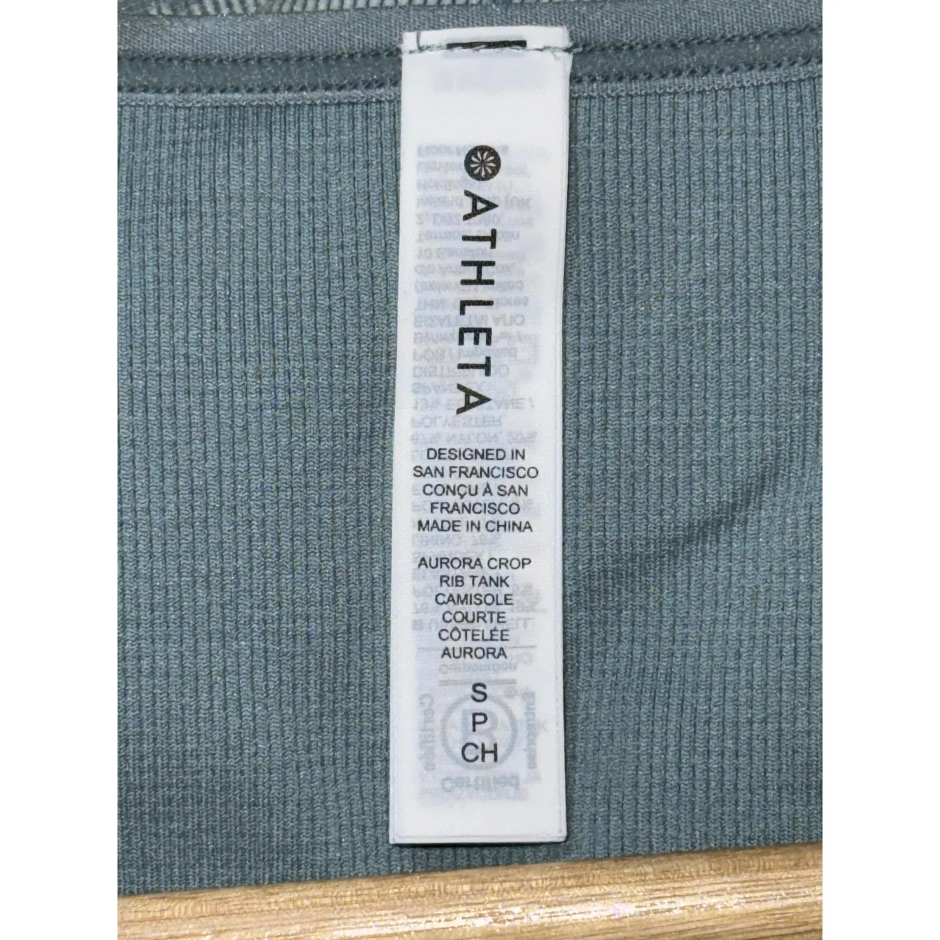 Athleta Aurora Seamless Crop Rib Tank Green Nylon Sleeveless Crop Top Size Small - Image 4