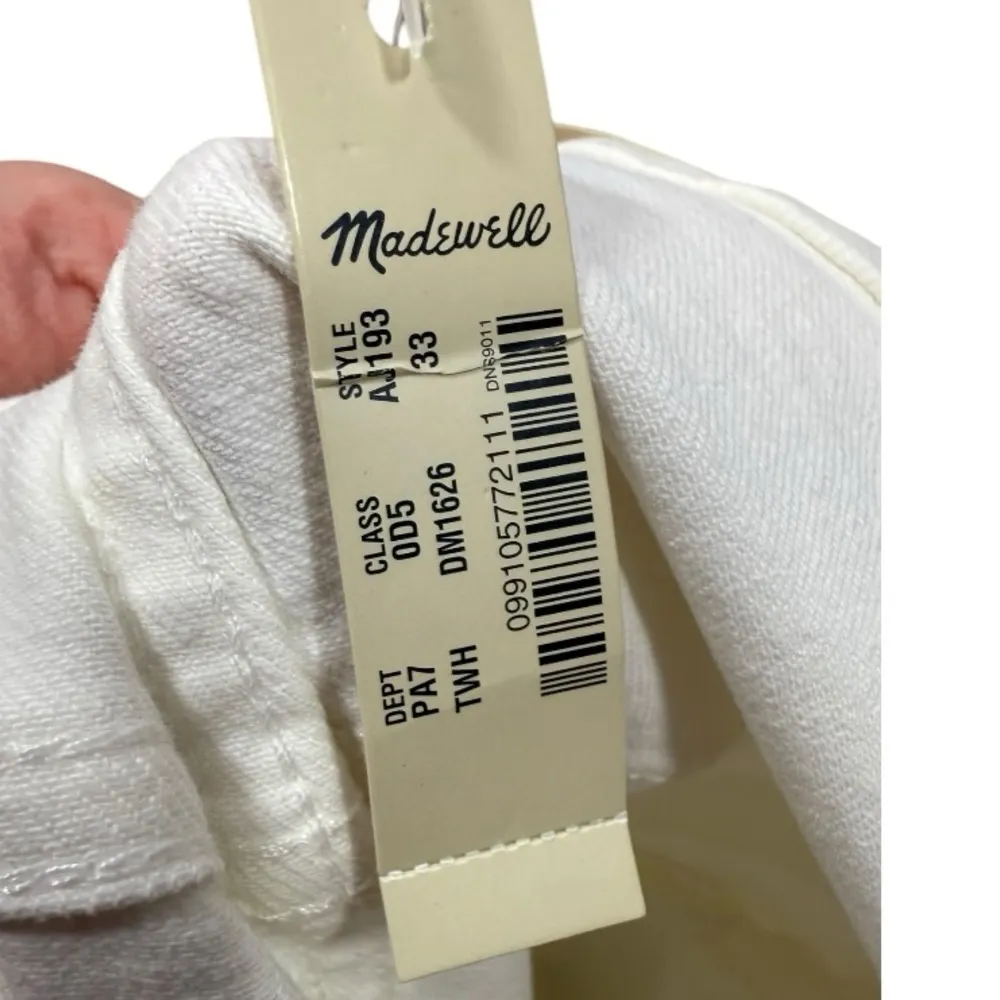 NWT Madewell The Perfect Vintage Jean Tile White Raw Hem‎ Size 33 - Image 5