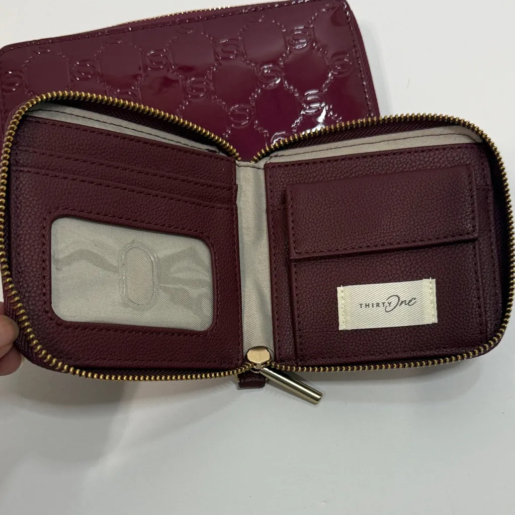 Bebe Maroon Wallet Duo with Gold Accents - Image 7