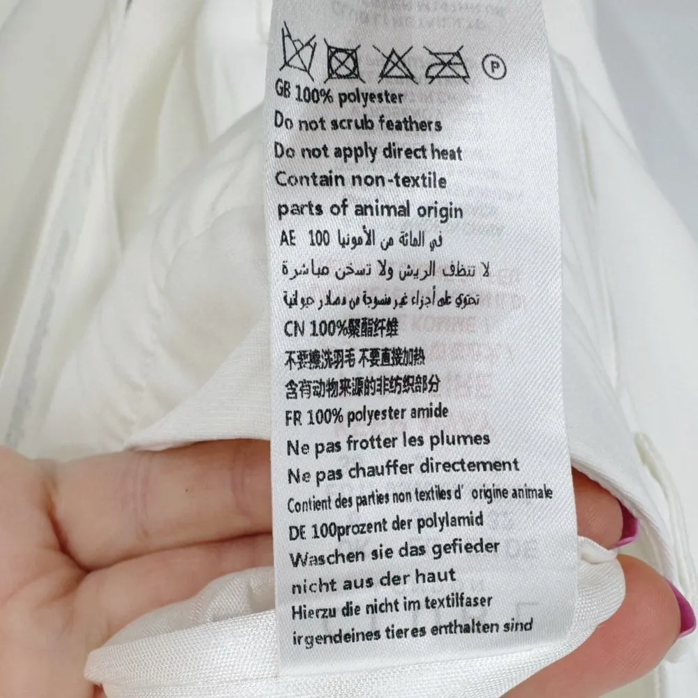 Club L London Count Me In White Tailored‎ Feather Trim Trousers Sz 2 NWT - Image 11