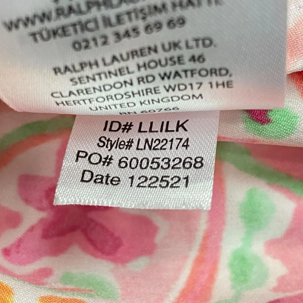 Lauren Ralph Lauren Women's L Sleepwear Double Strap Dress Floral Paisley Slip - Image 6