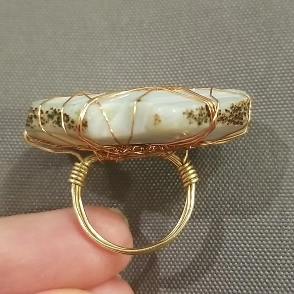 Vanessa Mooney 💕💕 Brazilian Agate Wire Wrap Ring - Image 8