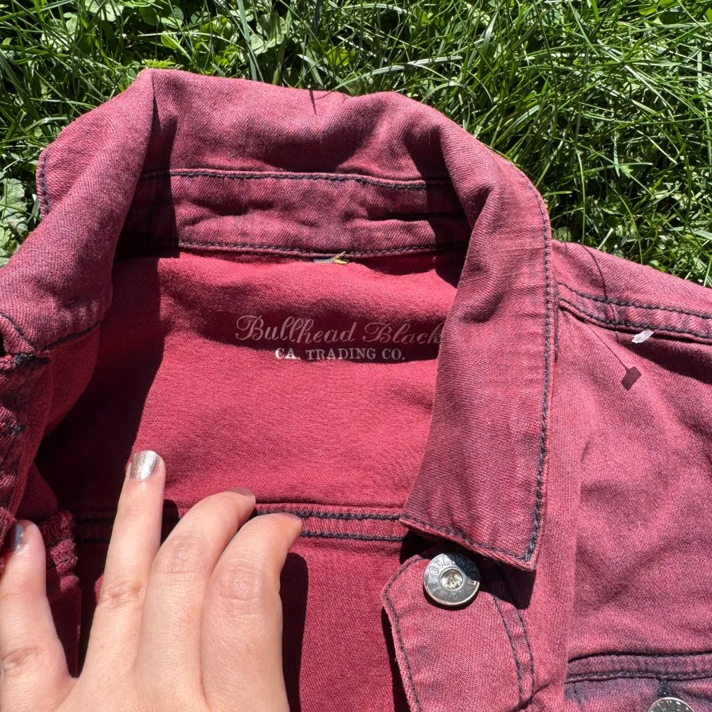 Emo Frayed Rocker Vest Red - Image 2