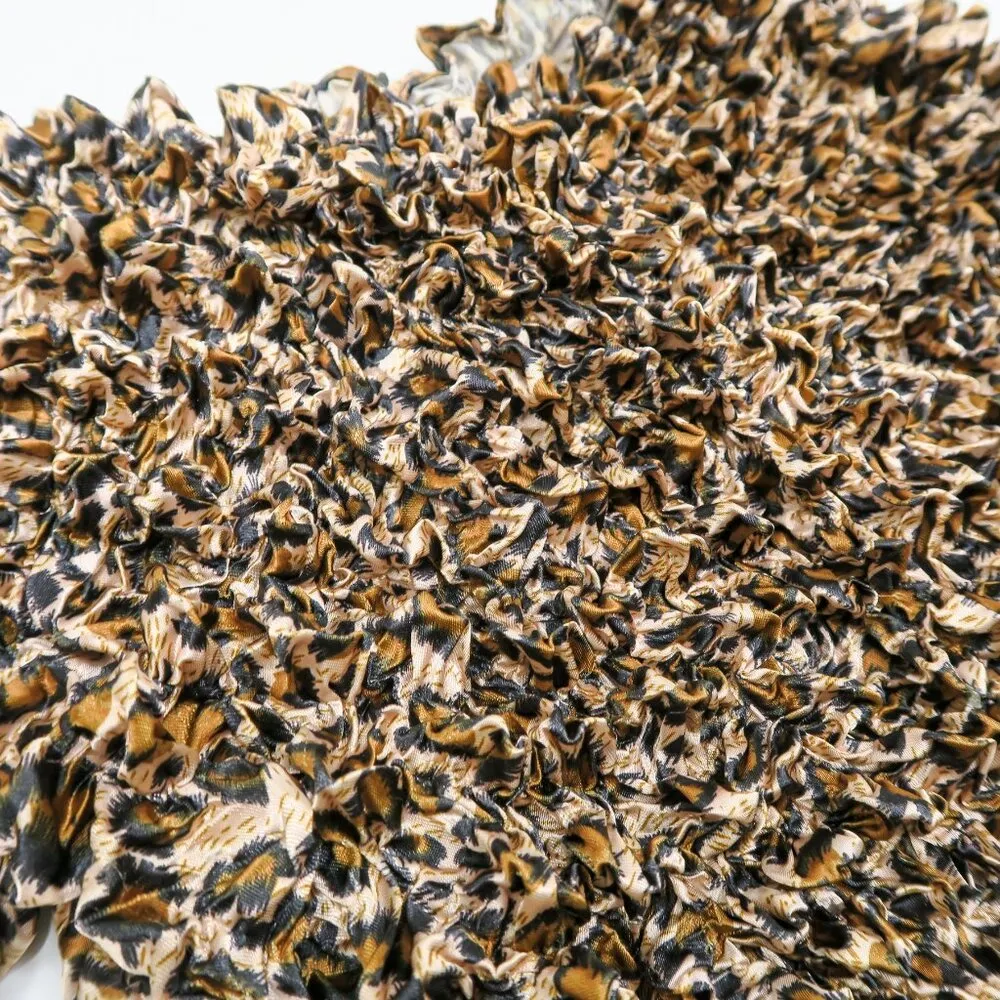 Vintage 90s Leopard Print Bubble Popcorn Shirt Size M - Image 7