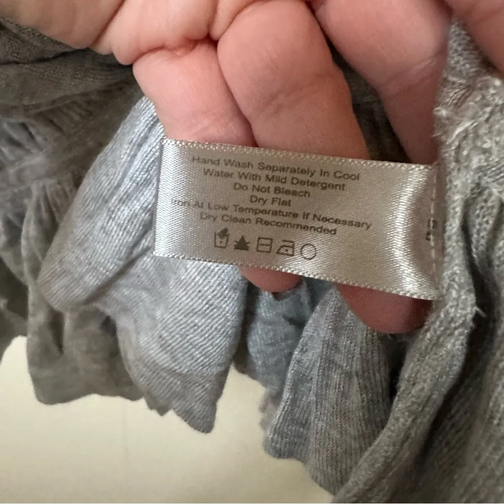 Boston Proper gray ruffled sweater cardigan XS - Image 4