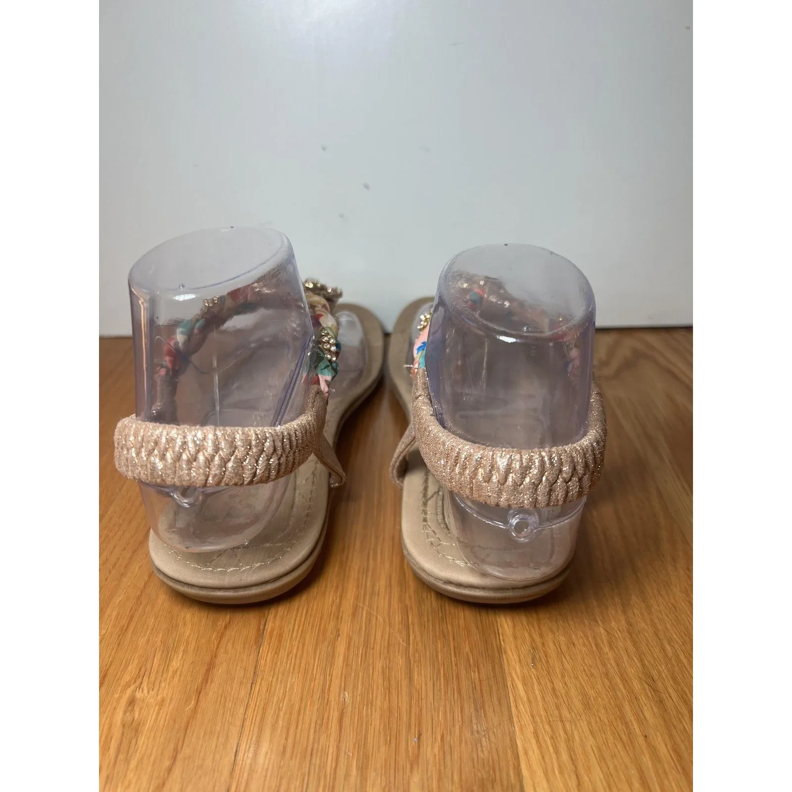 BellaMarie Shoes Womens Size 8 Jewel Beaded Sandals Floral Boho Braided Comfort - Image 6