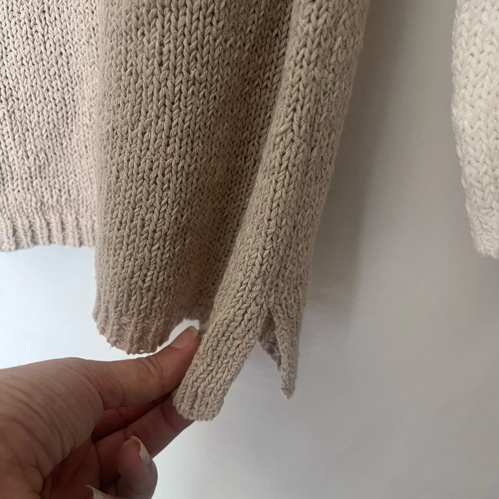 Pure Jill Colorblock Womens SweatSz XLP Coastal Lagenlook Minimalist Neutral Tan Size XL - Image 4