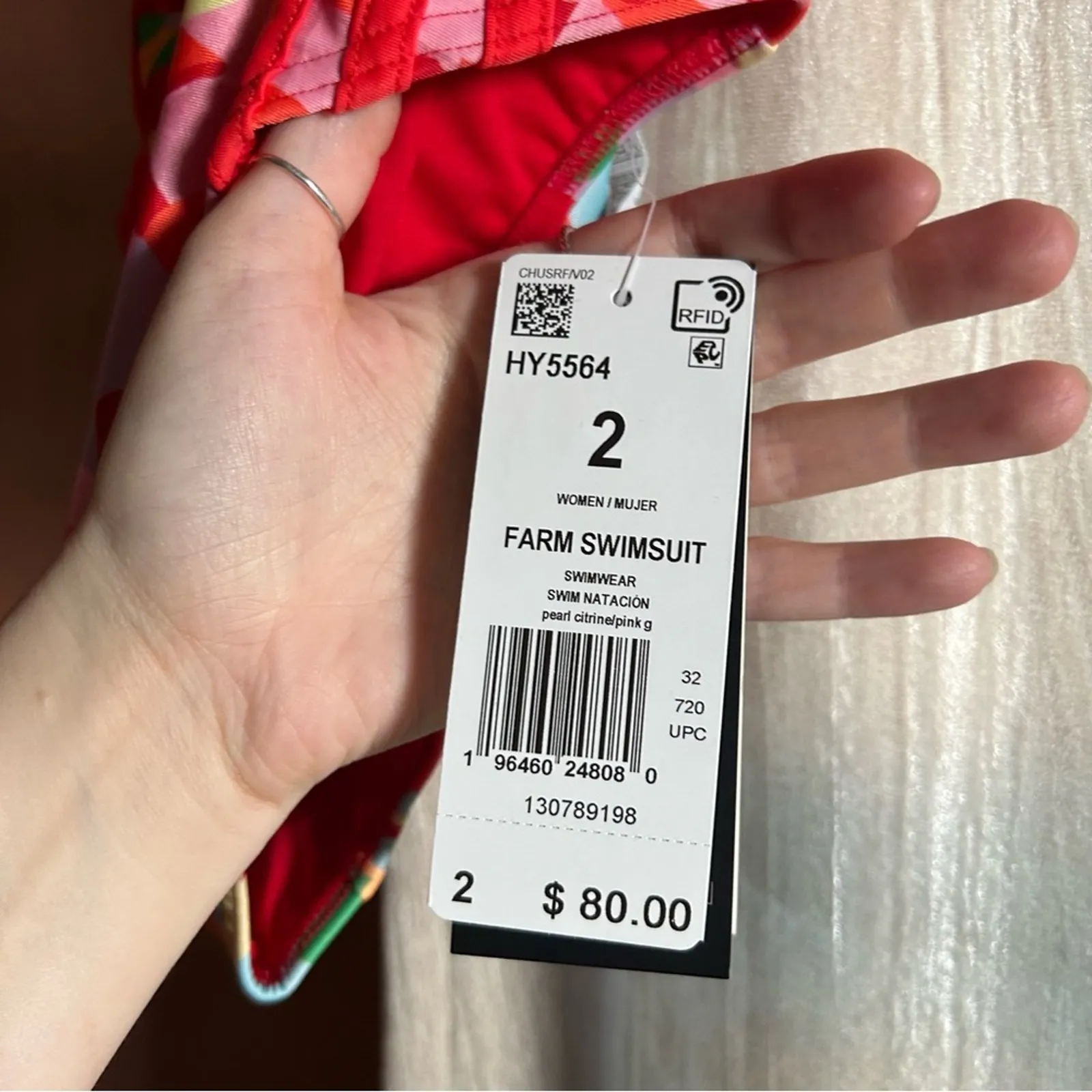 Adidas x Farm Rio Pearl Citrine One Piece Swimsuit Bathing Suit NWT Size 2‎ - Image 4