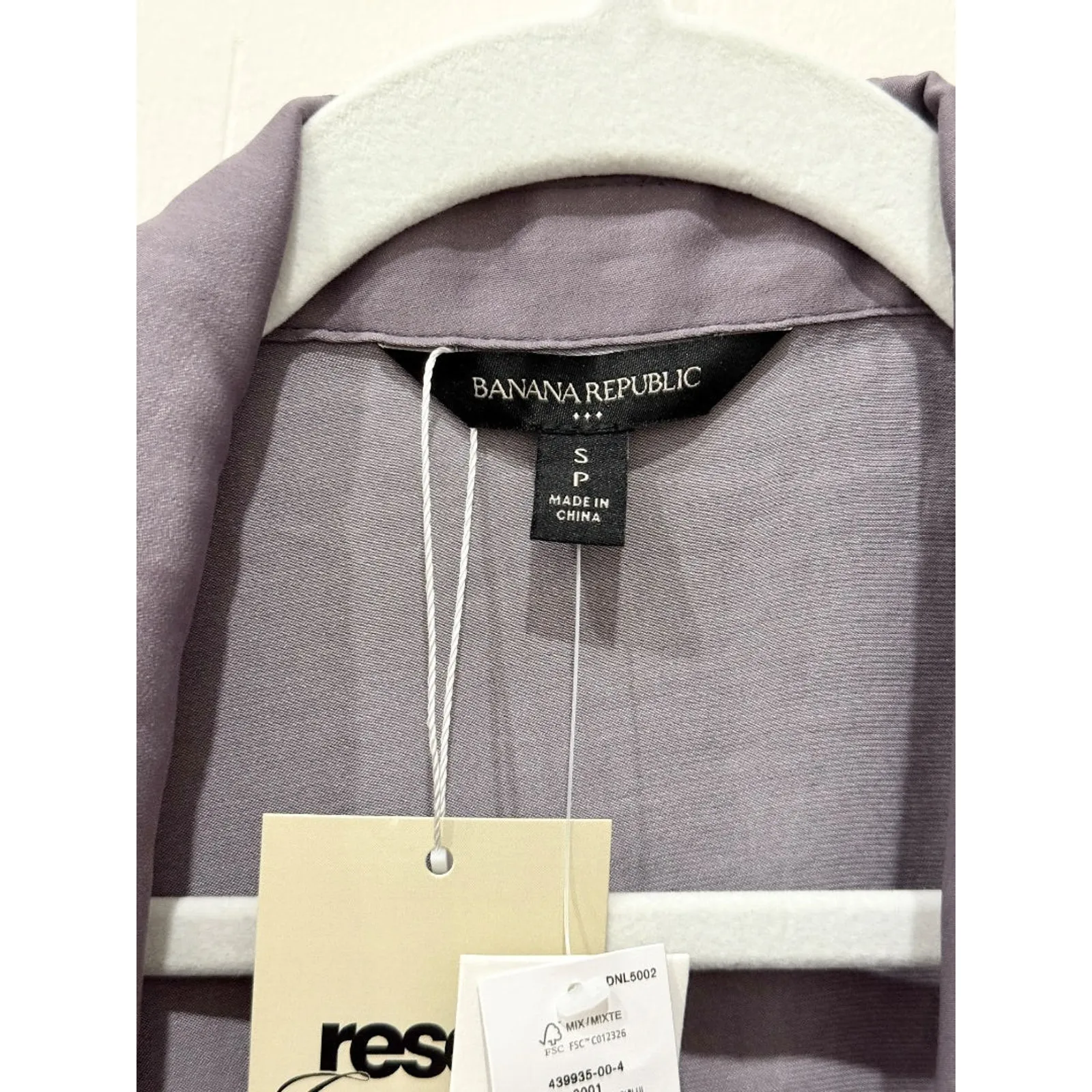 NWT Banana Republic Satin Tie-Wrap Blouse Dusty Amethyst Women's Size Small - Image 4