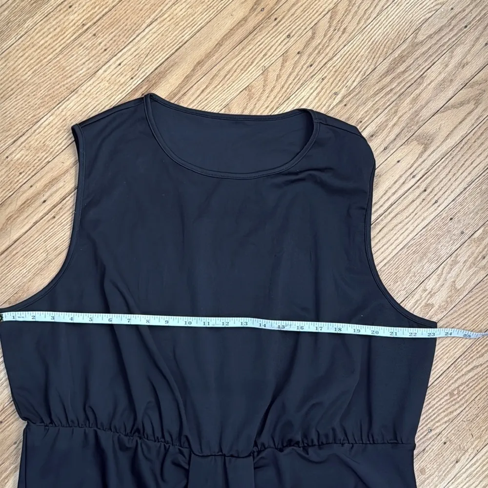 Emery Rose Black Ruched Belted Midi Dress 4XL Sleeveless Pullover Stretch Size undefined - Image 4