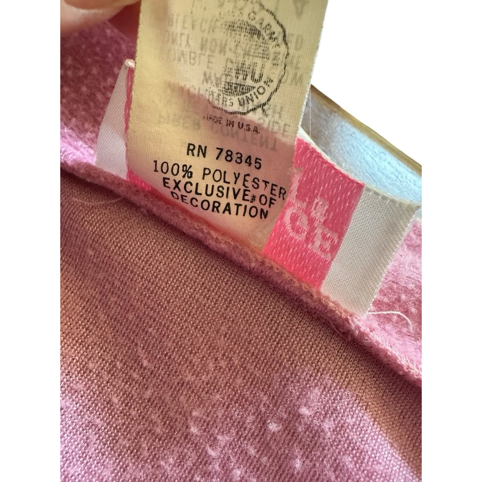 VTG Sears Carriage Court Long Flannel Large Floral Night Gown Partial Zip Granny Pink - Image 6