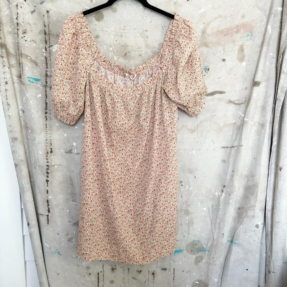 Reformation Vivi Dress in Siesta, Ditzy Floral Mini Babydoll Square Neck - Image 2