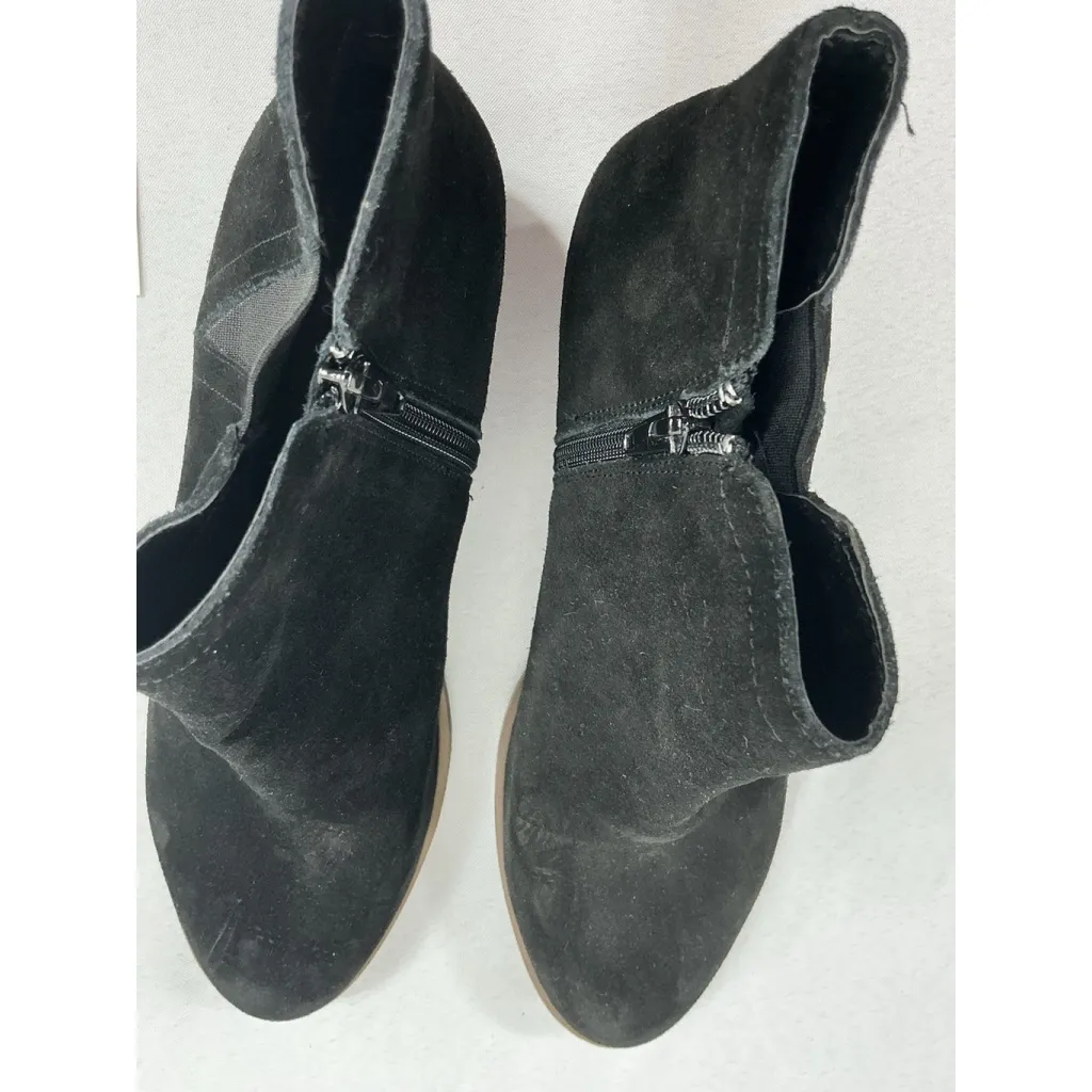 Womans Kensie Garry Booties 9.5 M Black Side Zip Block Heel Round Toe - Image 6