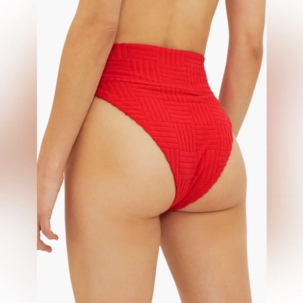 Beach Riot Highway High Waist French Terry Bikini Bottom, Red, Size X-Large, $88 - Image 5