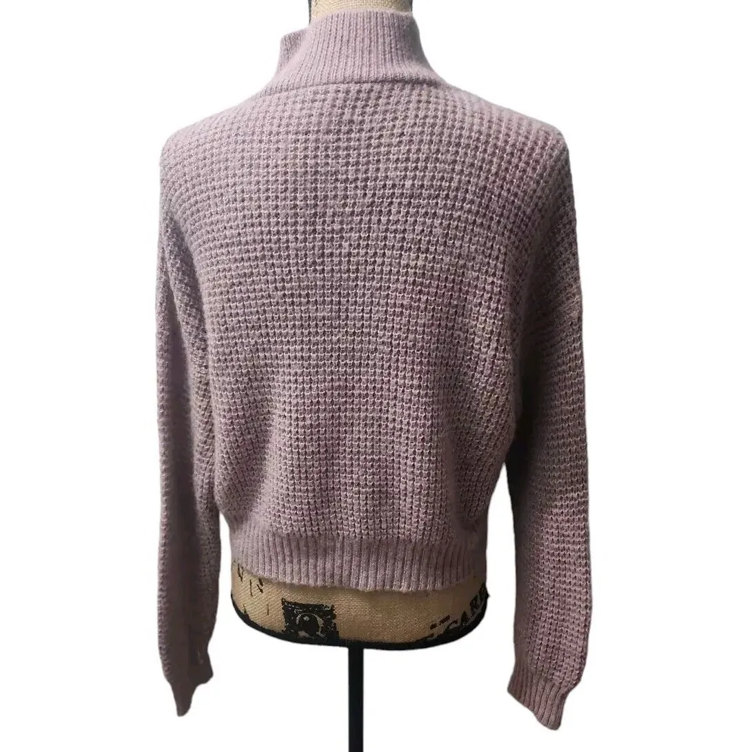 American Eagle Outfitters Womens Size S Sweater Purple Quarter Zip Knit‎ - Image 2