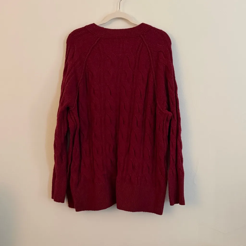 Aerie Red Knit Tunic Sweater - Image 2