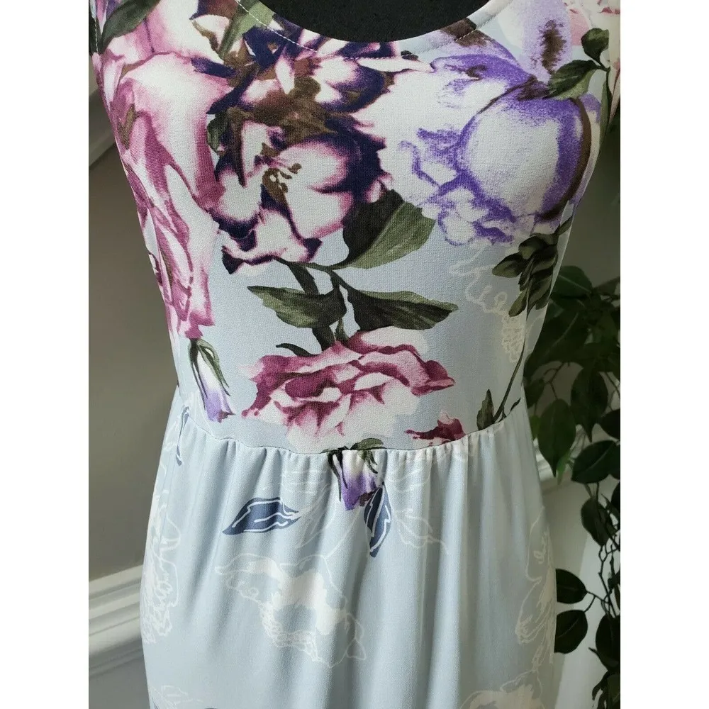 Entro Floral Polyester Scoop Neck Maxi Dress - Image 3