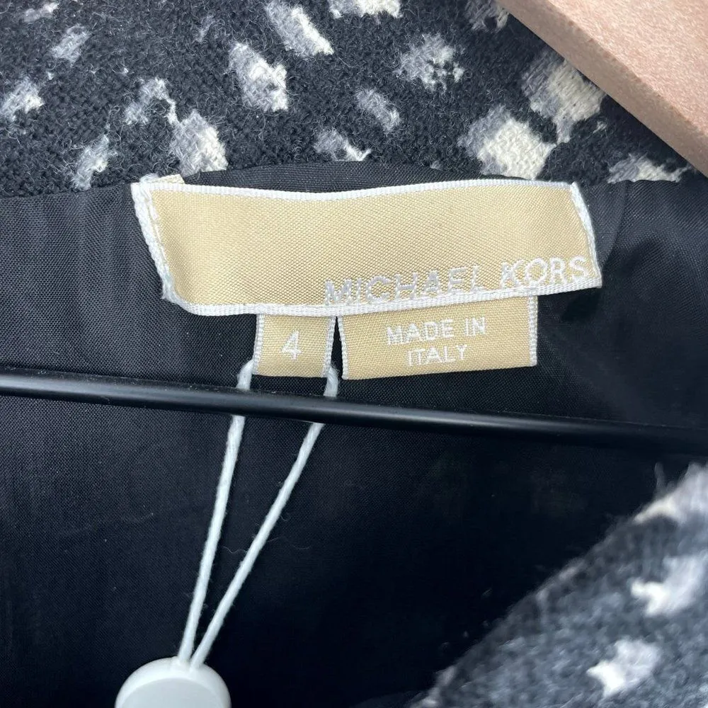 Michael Kors Mock Neck 100% Wool Printed Mini Dress Black Women's 4 NEW - Image 7