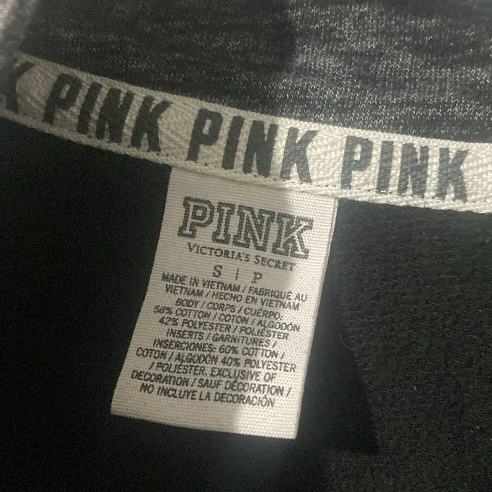 Pink Victoria’s Secret Gray/Black Half Zip Sweatshirt Women’s  Small “Love Pink” - Image 2