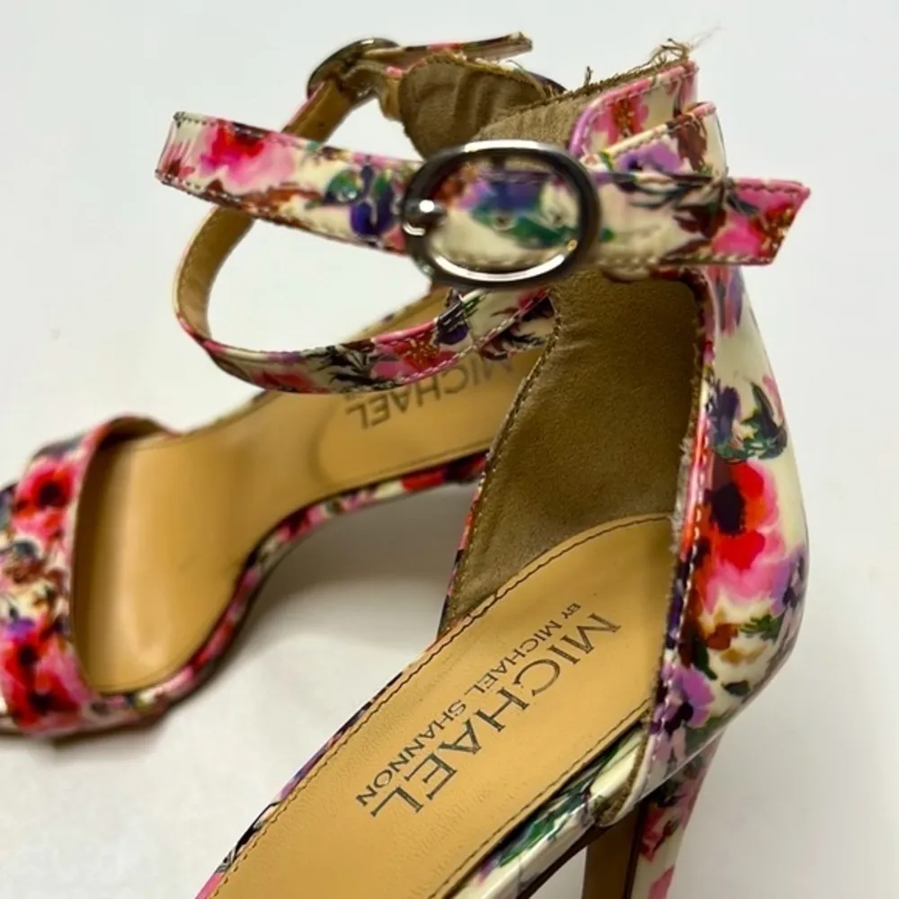 Michael Kors Floral Patent Leather Ankle Strap Heels - Image 10