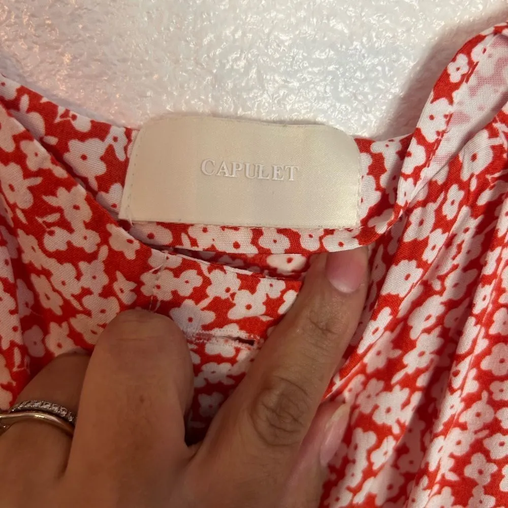 Capulet Floral Red Dress xs - Image 3