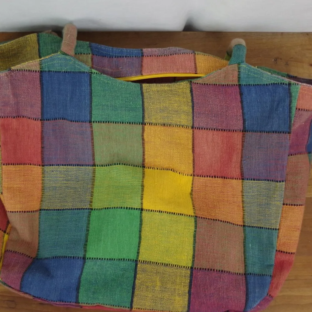 Aruba Colorblock Zip Top Cloth Tote Bag Blue - Image 7