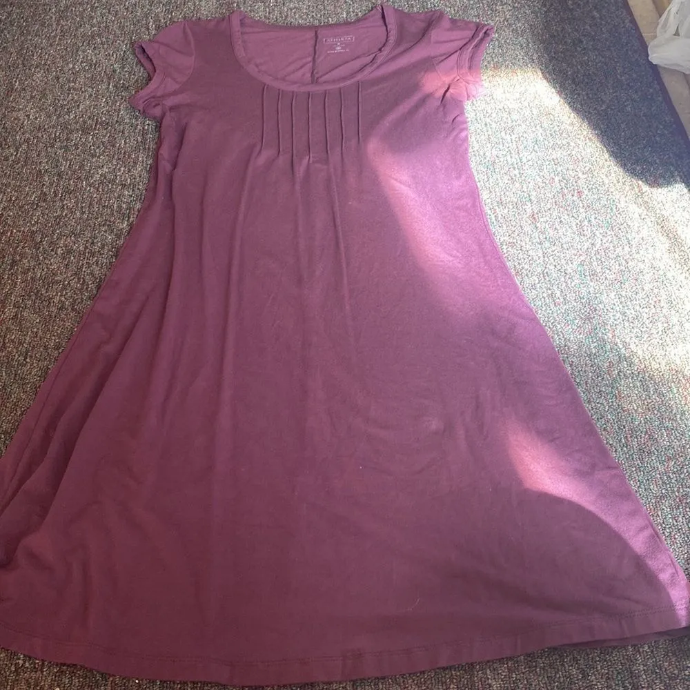 Athleta purple plum shirt dress M - Image 2