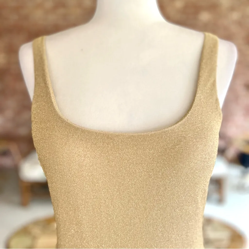 Aerie Babewatch Swimsuit One Piece Cheekiest Sparkle Shimmer Gold L Padded Bra - Image 5