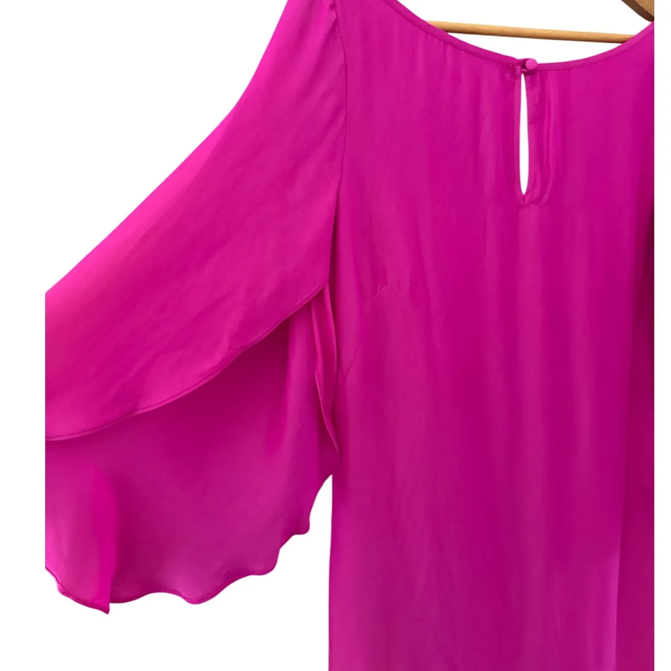 Milly Papillon‎ Silk Blend Split Sleeve Mini Dress Hot Pink Size 8 - Image 7