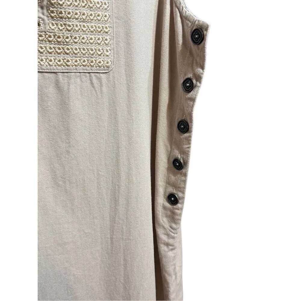 Vintage Teddi Button Side Maxi Dress Boho Cottagecore Neutral Essential Sz S Tan - Image 10